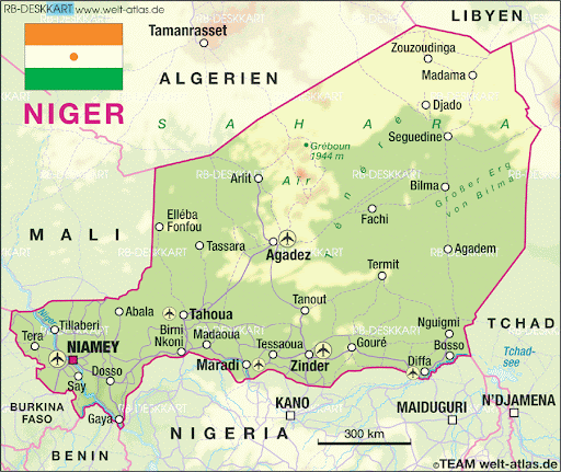 Le Niger - la carte présentation